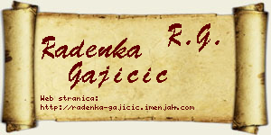 Radenka Gajičić vizit kartica